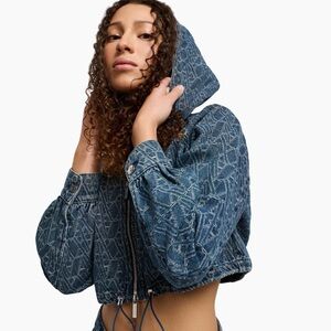 Armani Exchange All-Over Logo Denim Jacket